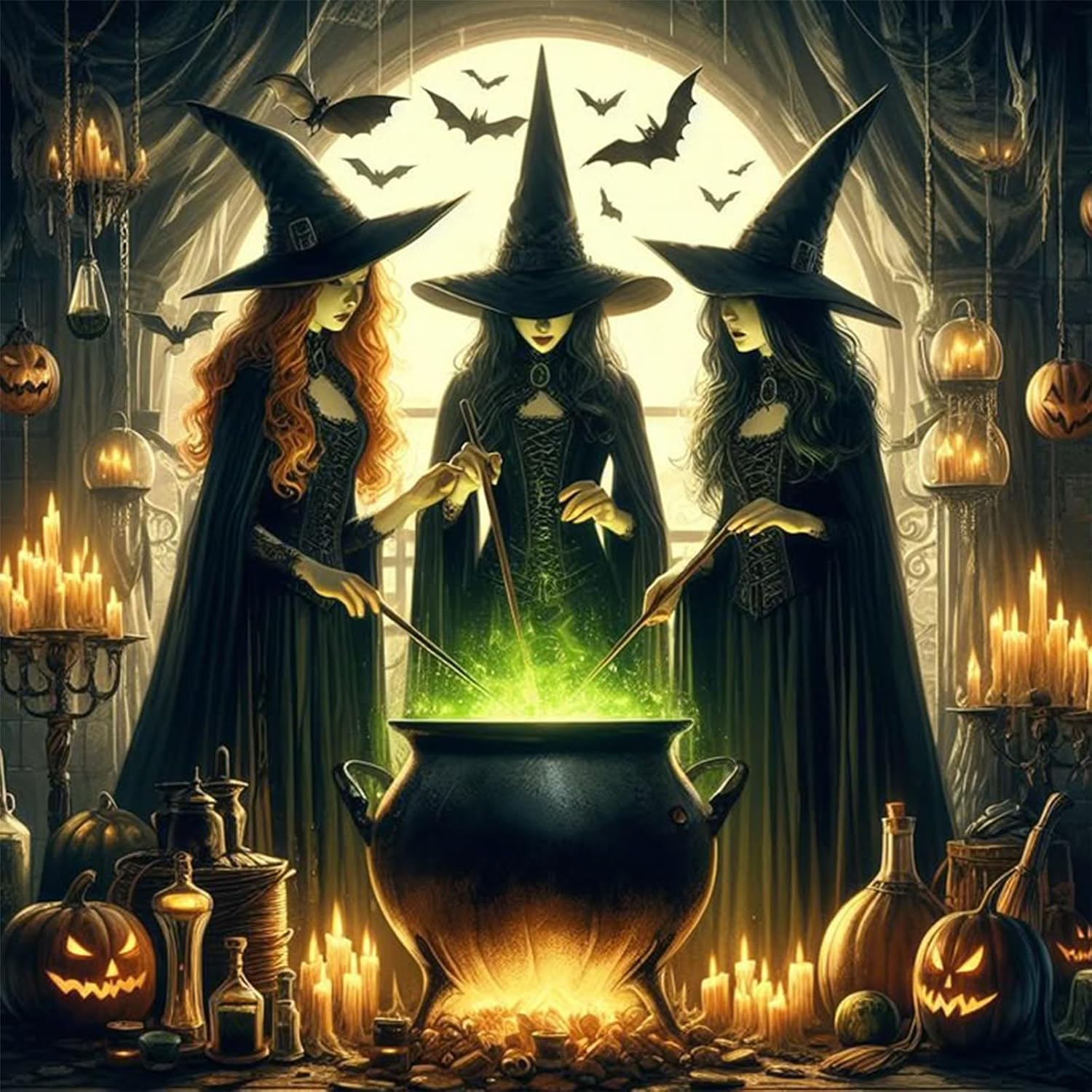 Photo Mosaic Print - RUOPOTY Hexe Diy Diamant Malerei Halloween