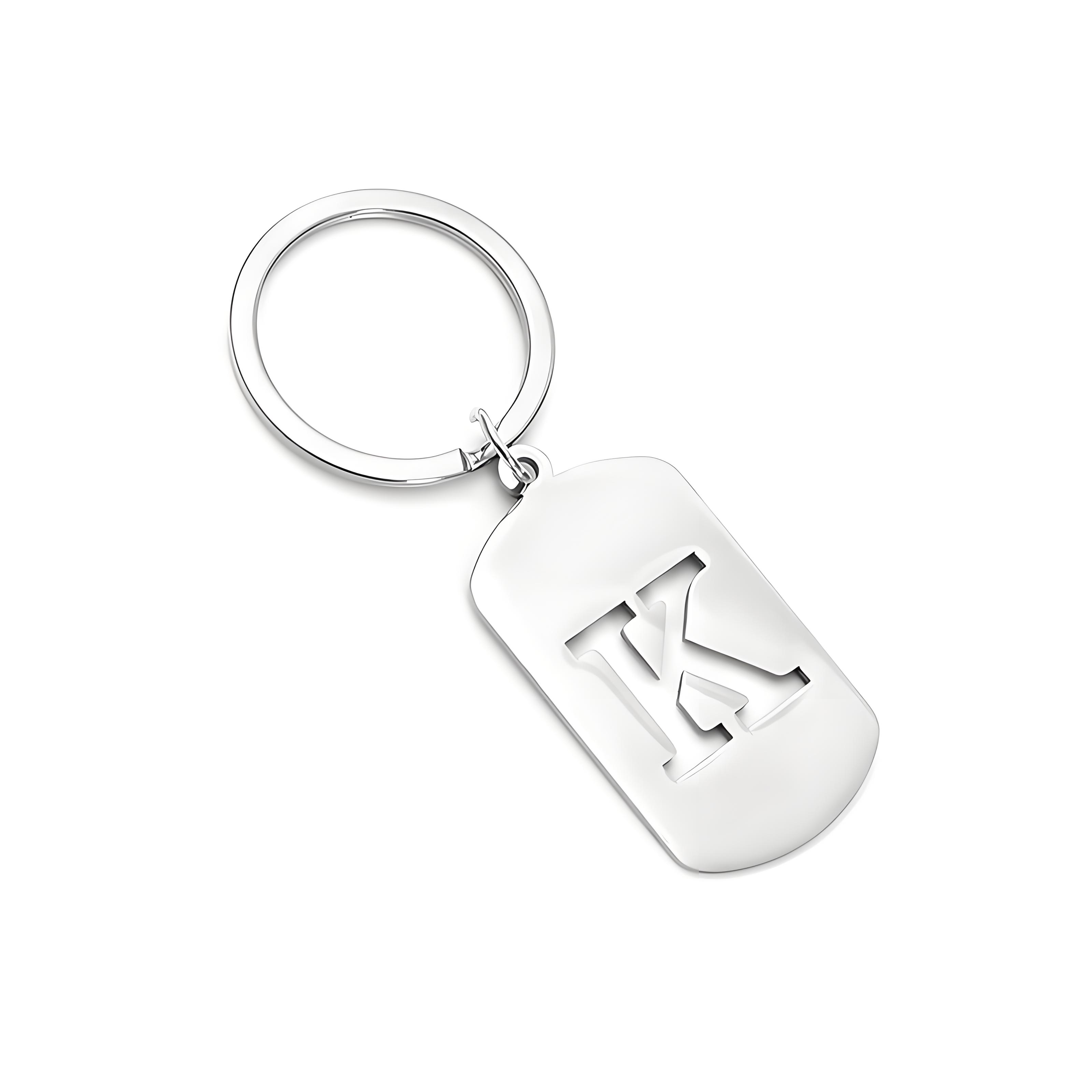 Initial Ring Custom - Personalisierter Anfangsbuchstaben-Schlüsselanhänger, Schlüsselanhänger mit Alphabet-Anhänger aus