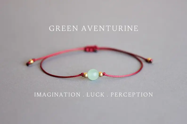 Coordinates Bracelet - Grüner Aventurin-Kristall, Optimismus, Freude, viel Glück,