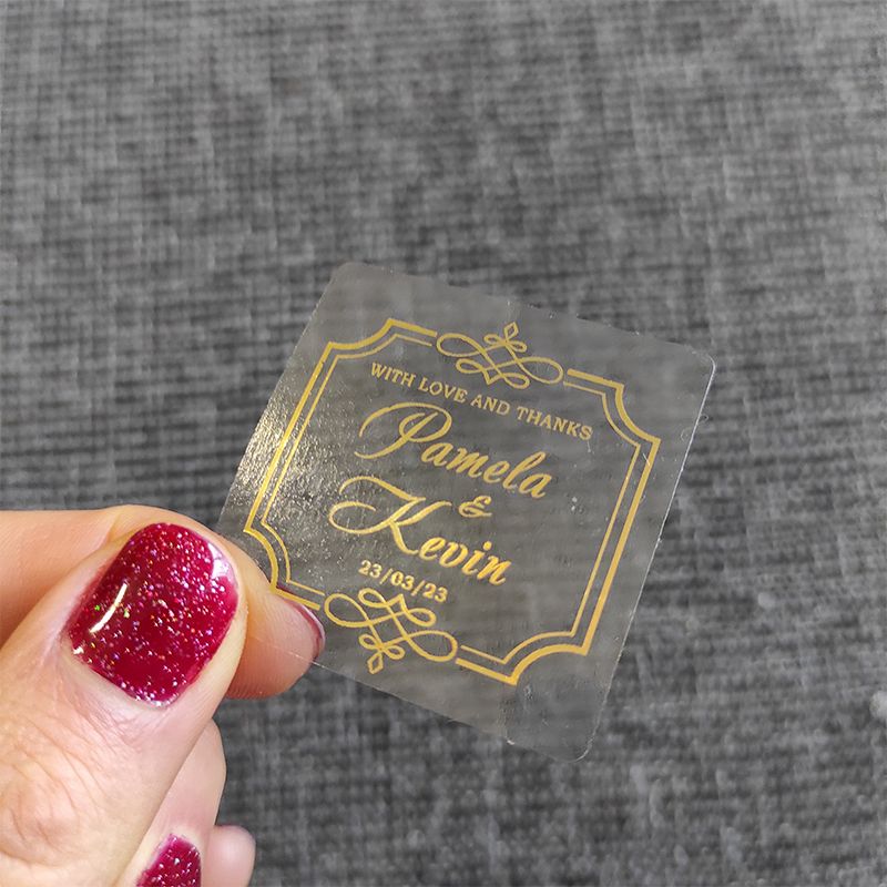 Personalised Candle Label - Benutzerdefinierte Goldfolie Hochzeit Gefälligkeiten Transparente Aufkleber
