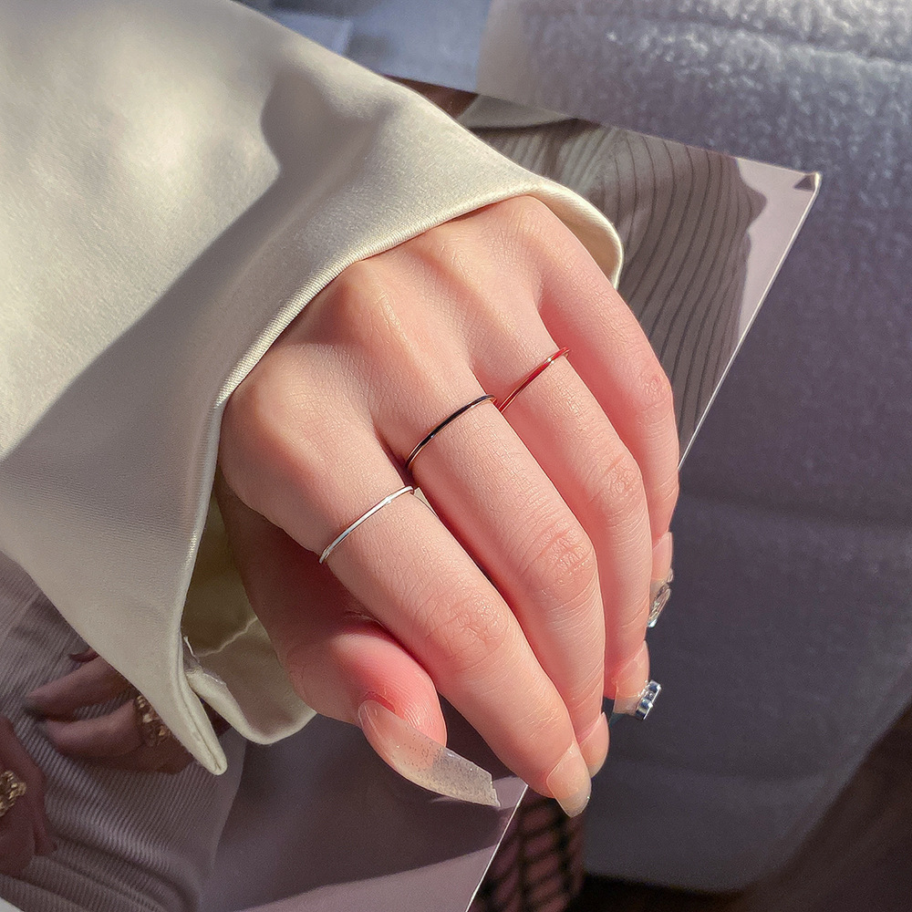 Initial Ring Custom - Titan Stahl Rose Gold Farbe 1mm