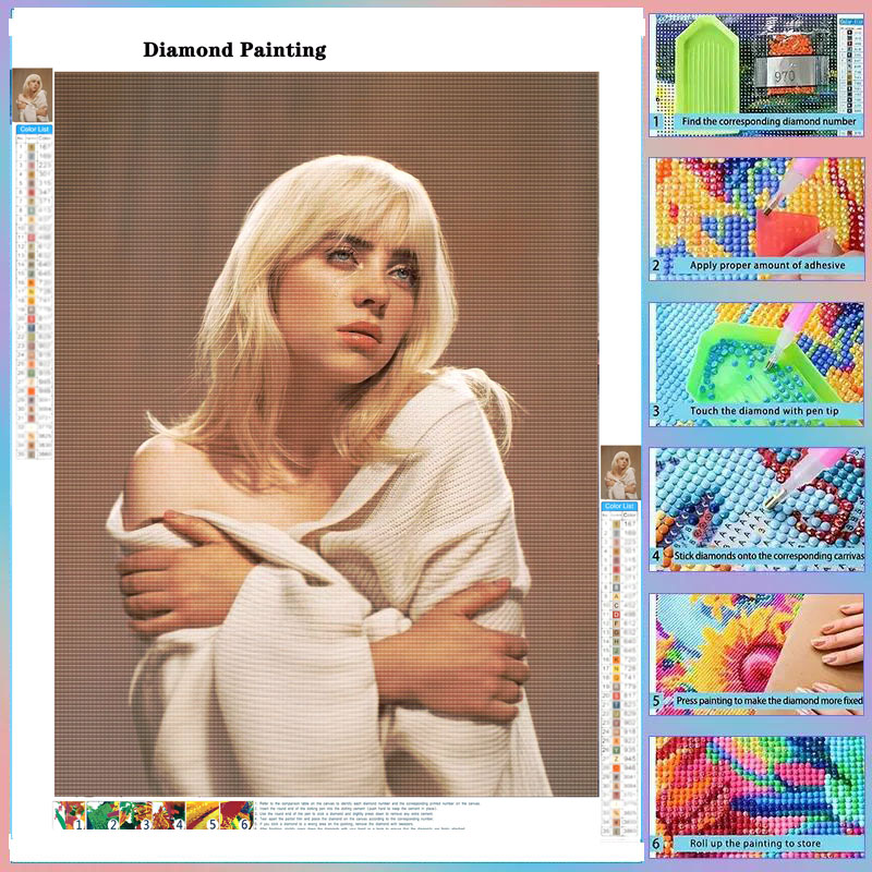 Photo Mosaic Print - Diy voller Bohrer B-Billie Diamant Malerei