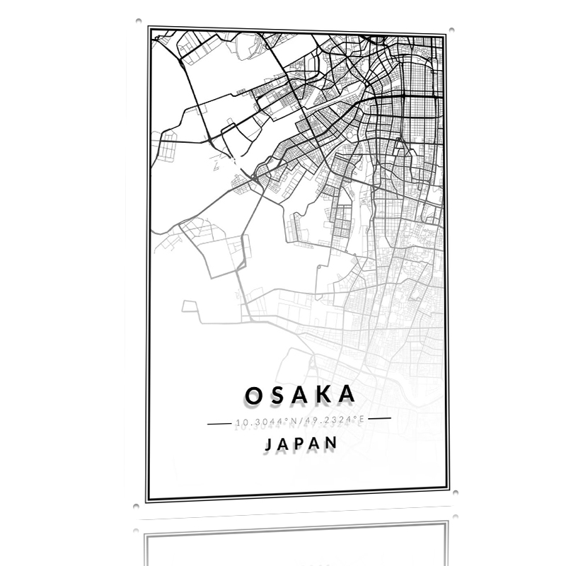 Osaka-Karte 3D-Textur Gedruckt – Custom Map Poster Bewertung und Preis