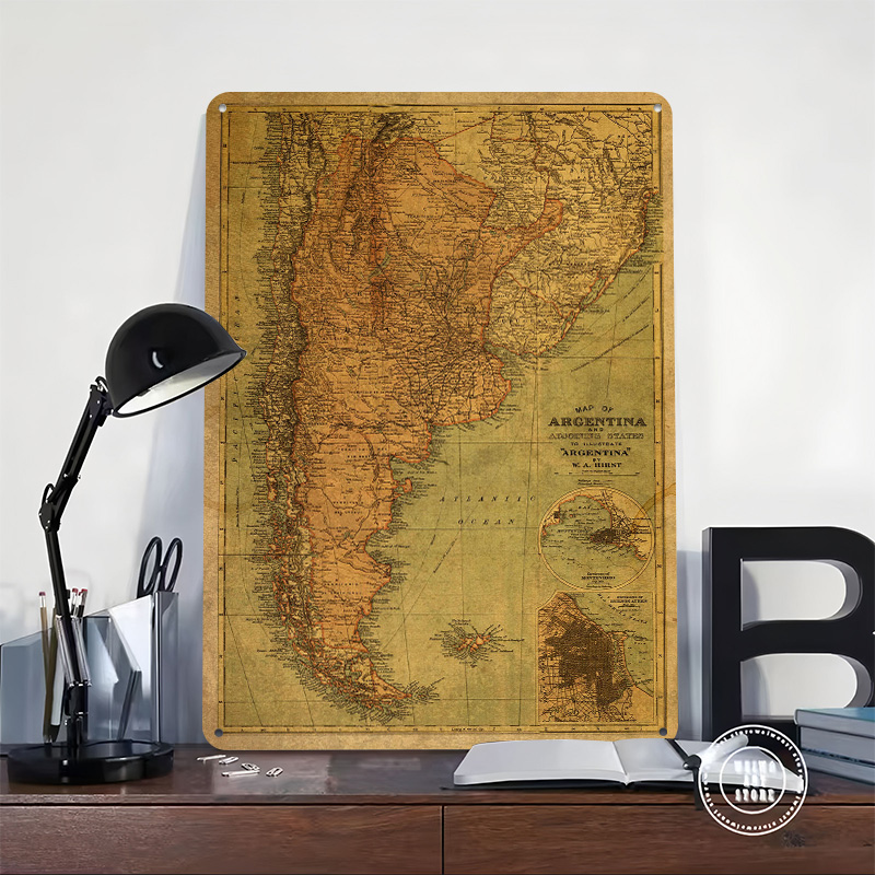 Vintage-Karte von Argentinien  – Custom Map Poster Bewertung und Preis