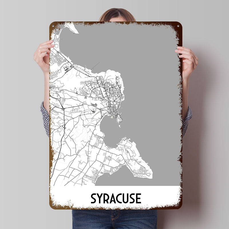 Syracuse Stadtplan Metallposte – Custom Map Poster Bewertung und Preis